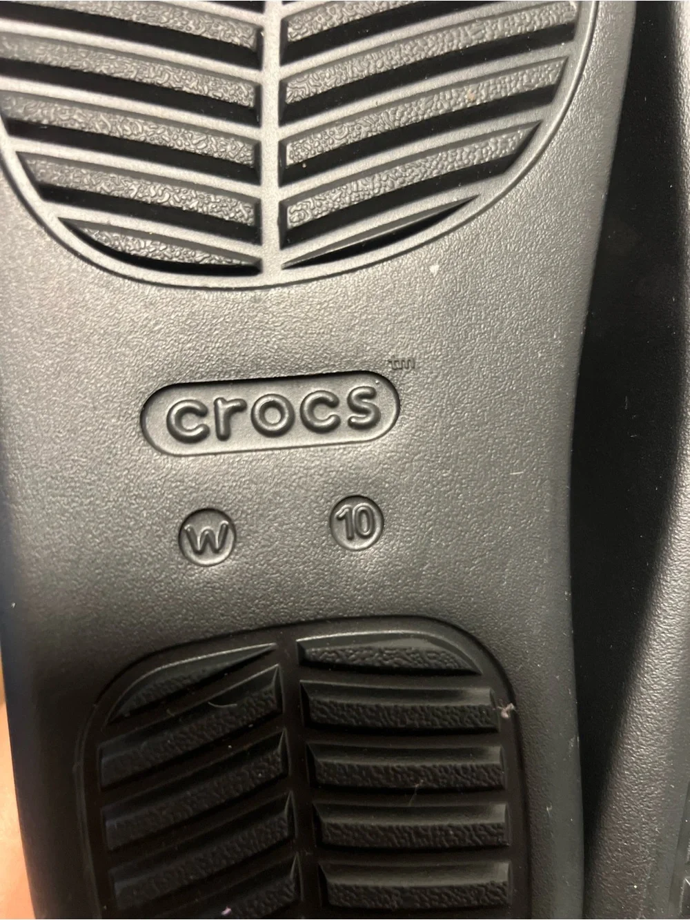 CROCS women Black Slide Toe-Post Platform Sandals size 10